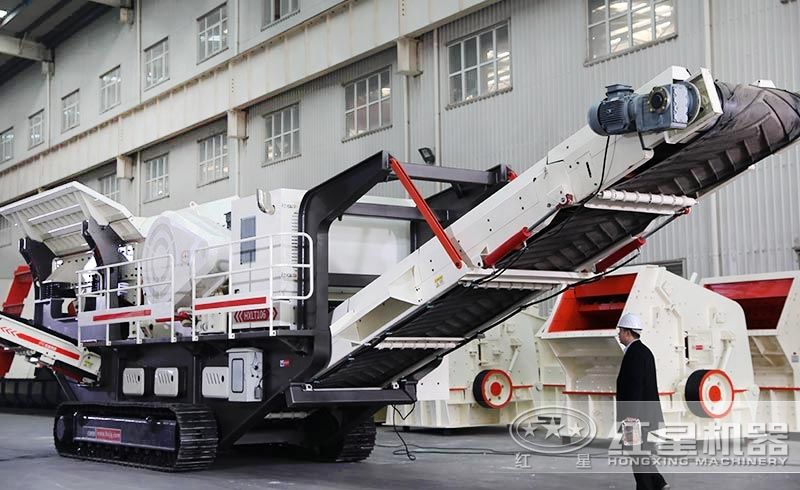 履帶車載移動碎石機，遙控作業(yè)，靈活機動，轉(zhuǎn)場自由